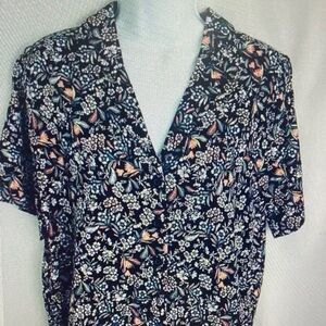 a.n.a Black Floral Button-Down Shirt